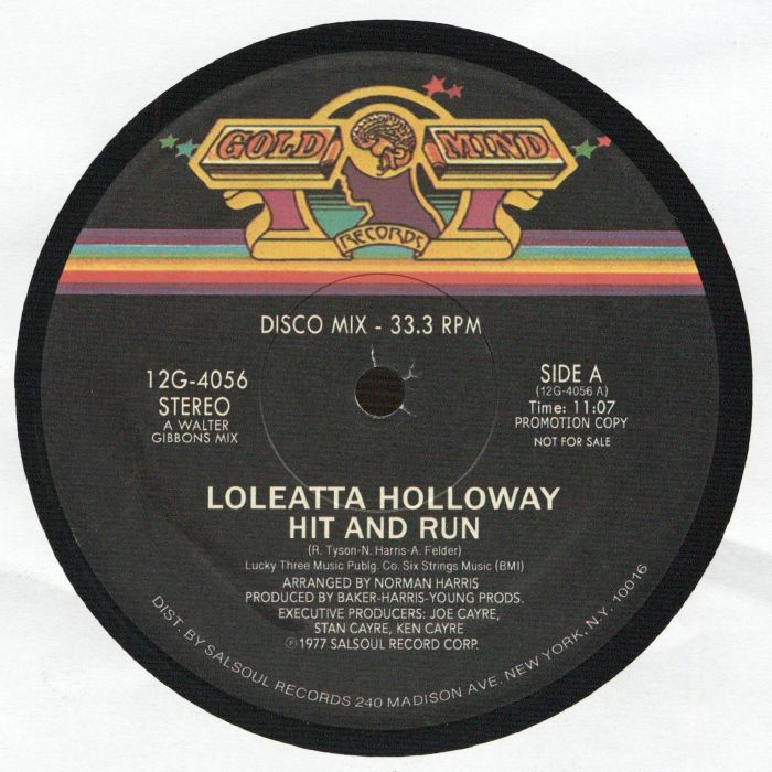 Loleatta Holloway – Hit & Run (Walter Gibbons & Joe Claussell mix) vinyl cover