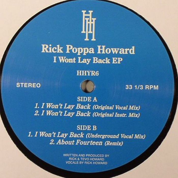 Rick Poppa Howard I Wont Lay Back EP