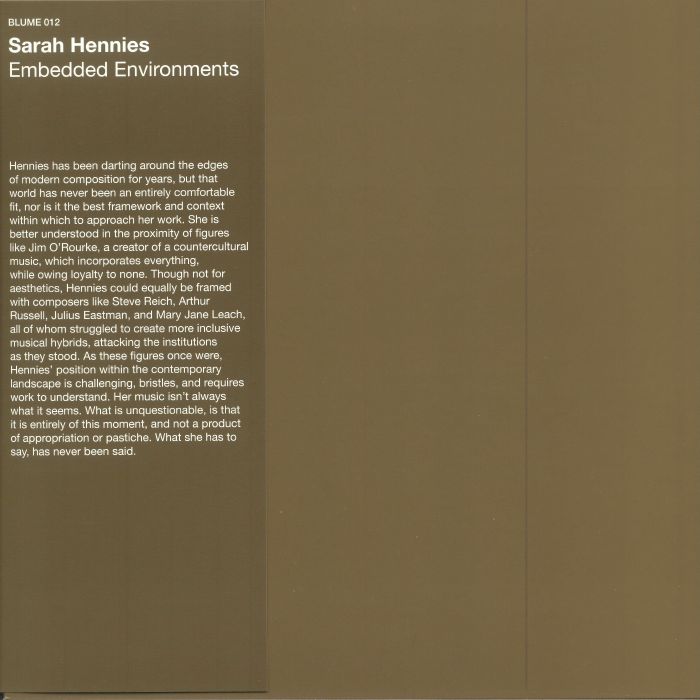 Sarah Hennies Embedded Environments