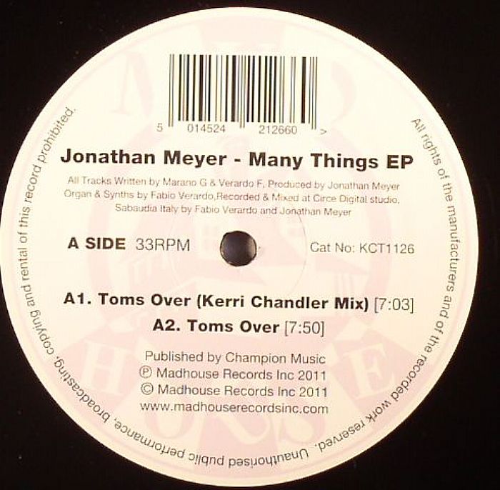 Jonathan Meyer Many Thing EP