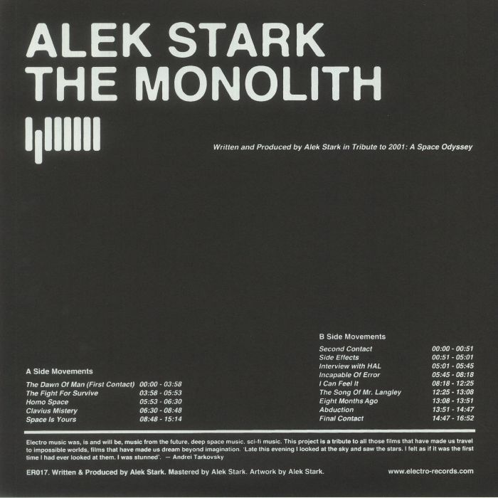 Alek Stark The Monolith: In Tribute To 2001 A Space Odyssey