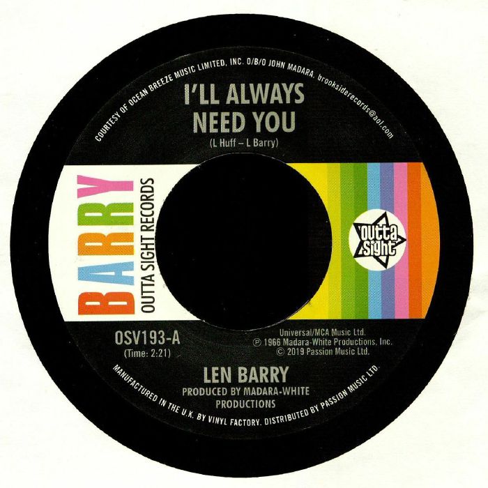 Len Barry Ill Always Need You