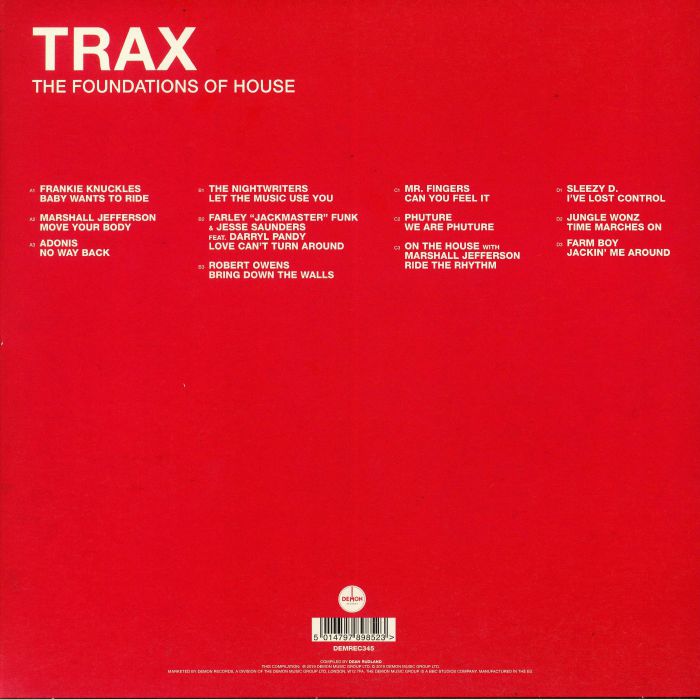 Various Artists Trax: The Foundations Of House