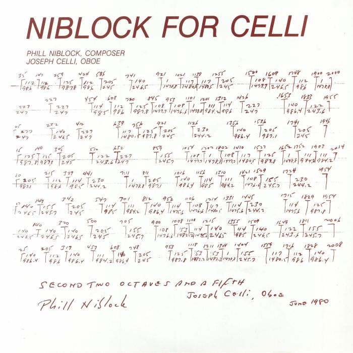 Phill Niblock Niblock For Celli/Celli Plays Niblock