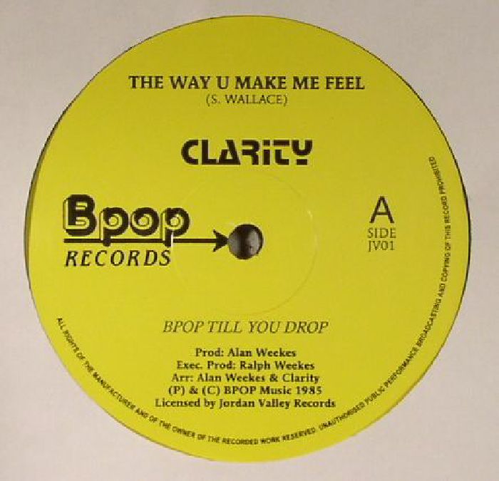 Clarity – The Way U Make Me Feel vinyl cover