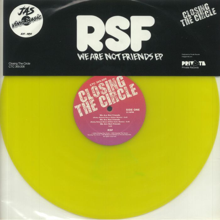 Rsf – We Are Not Friends EP vinyl cover
