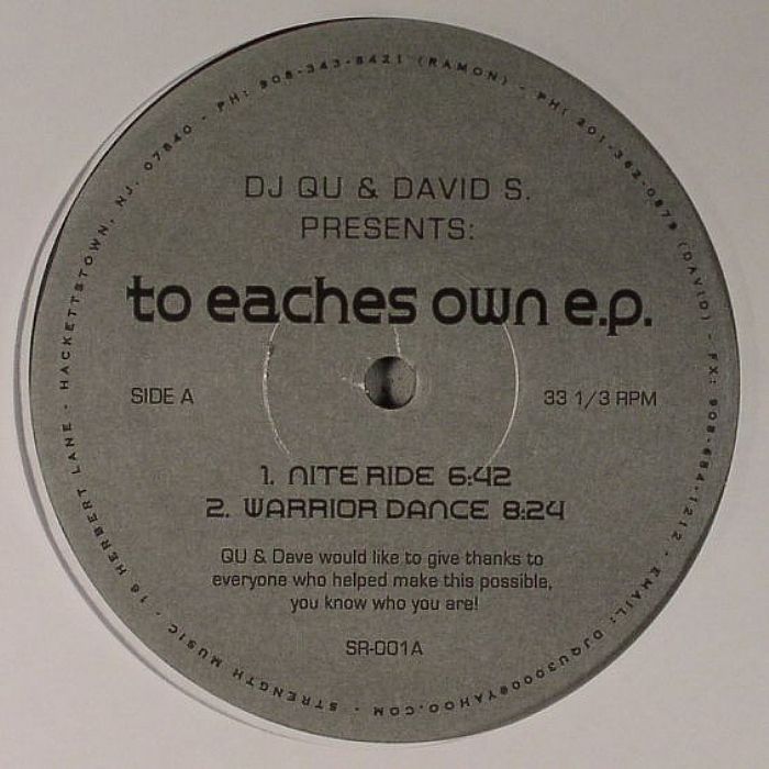 DJ Qu and David S To Eaches Own EP