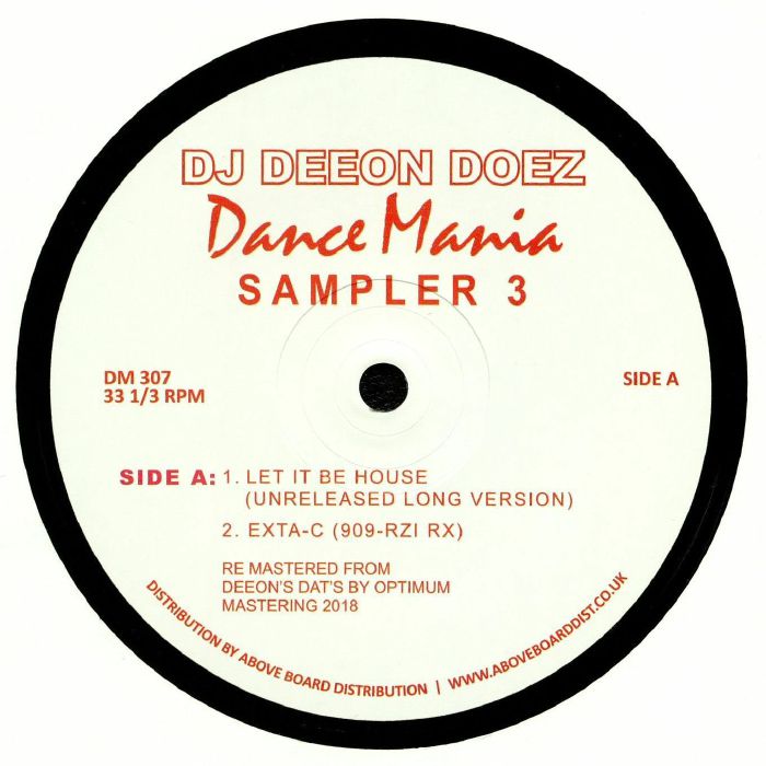 DJ Deeon – Doez Dance Mania Sampler 3 (reissue) vinyl cover