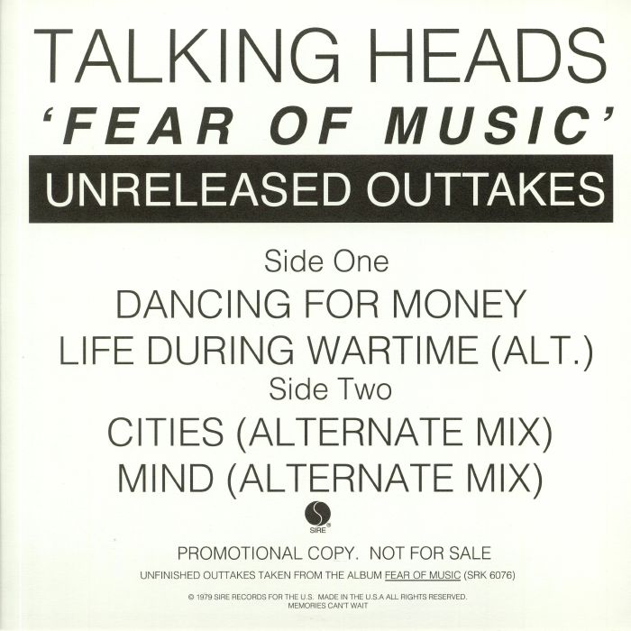 Talking Heads Fear Of Music (Unreleased Outtakes)
