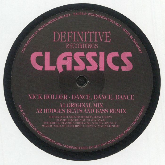 Nick Holder – Dance Dance Dance vinyl cover