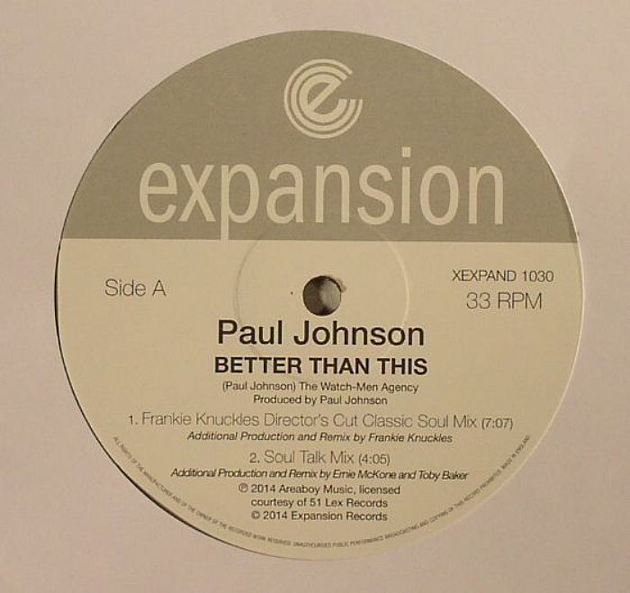 Paul Johnson – Better Than This vinyl cover