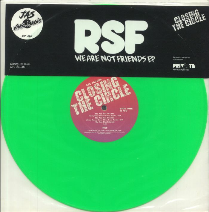Rsf – We Are Not Friends EP vinyl cover