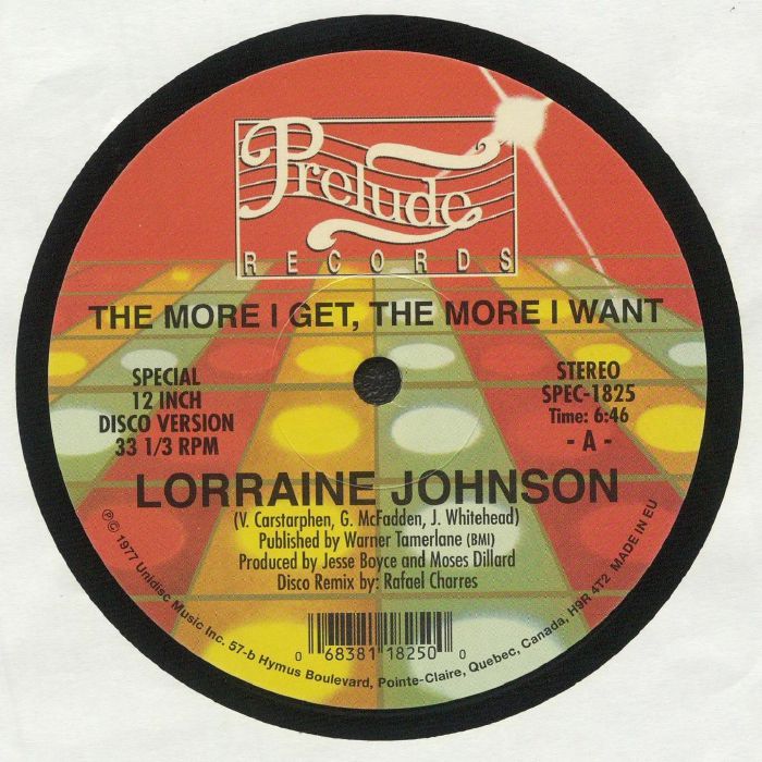 Lorraine Johnson – The More I Get The More I Want vinyl cover